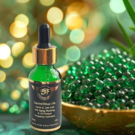 Sacred Green Caviar with 24K Gold Aging, Plump, UV - Sacred Ritual Oils